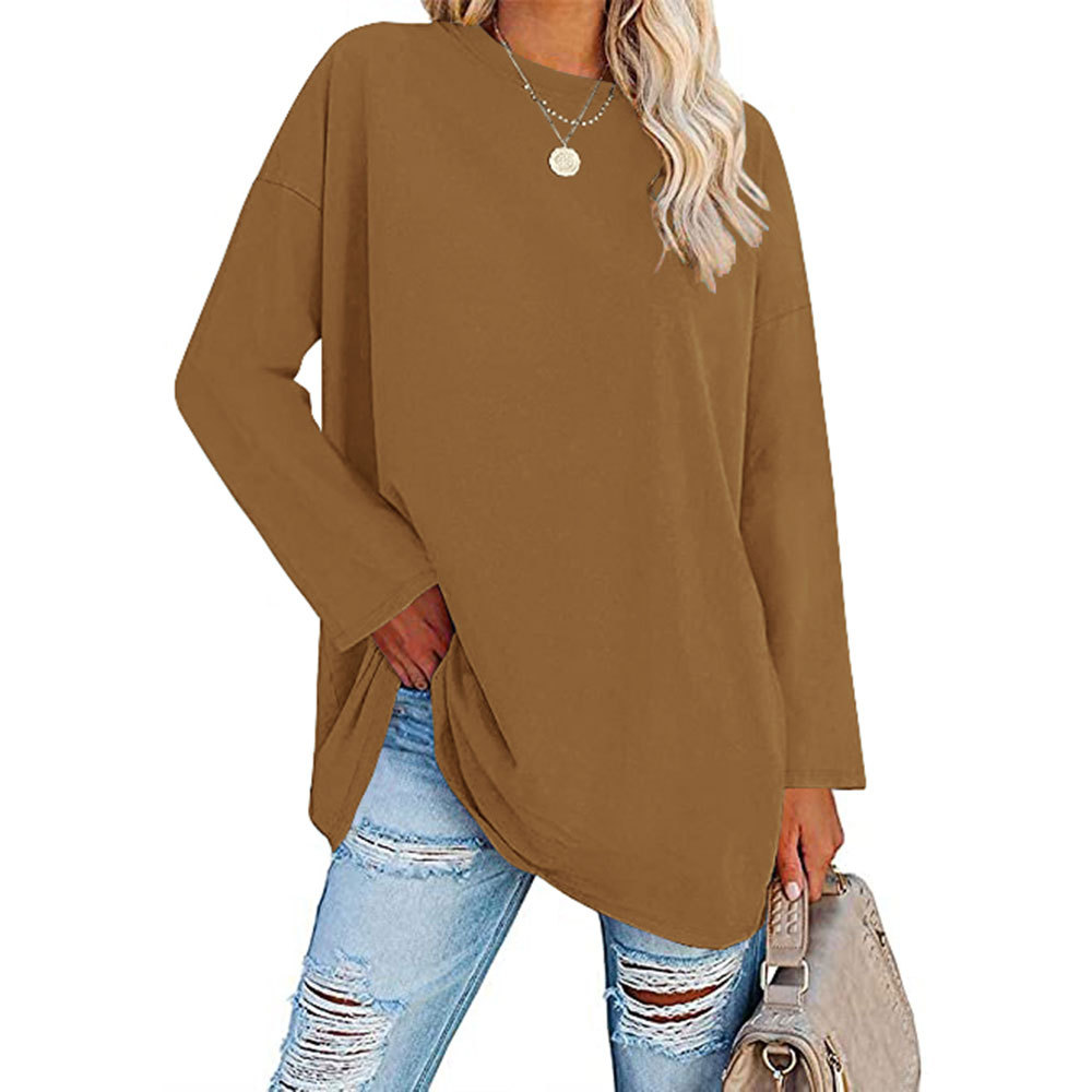 2023 New Updated Fabric Combed Cotton Jersey🔥 Womens Loose Fashion V-neck Top Short & Long Option (Size up to Plus Size 4XL)