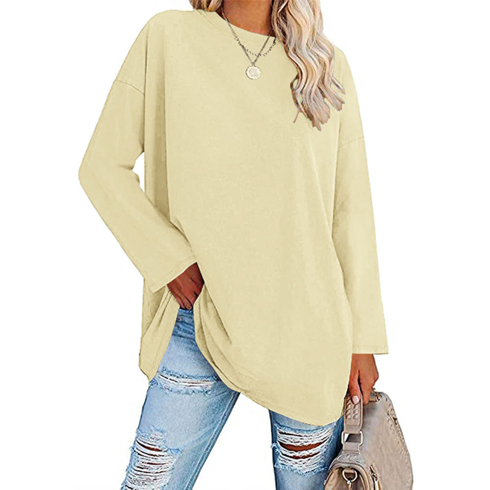 2023 New Updated Fabric Combed Cotton Jersey🔥 Womens Loose Fashion V-neck Top Short & Long Option (Size up to Plus Size 4XL)