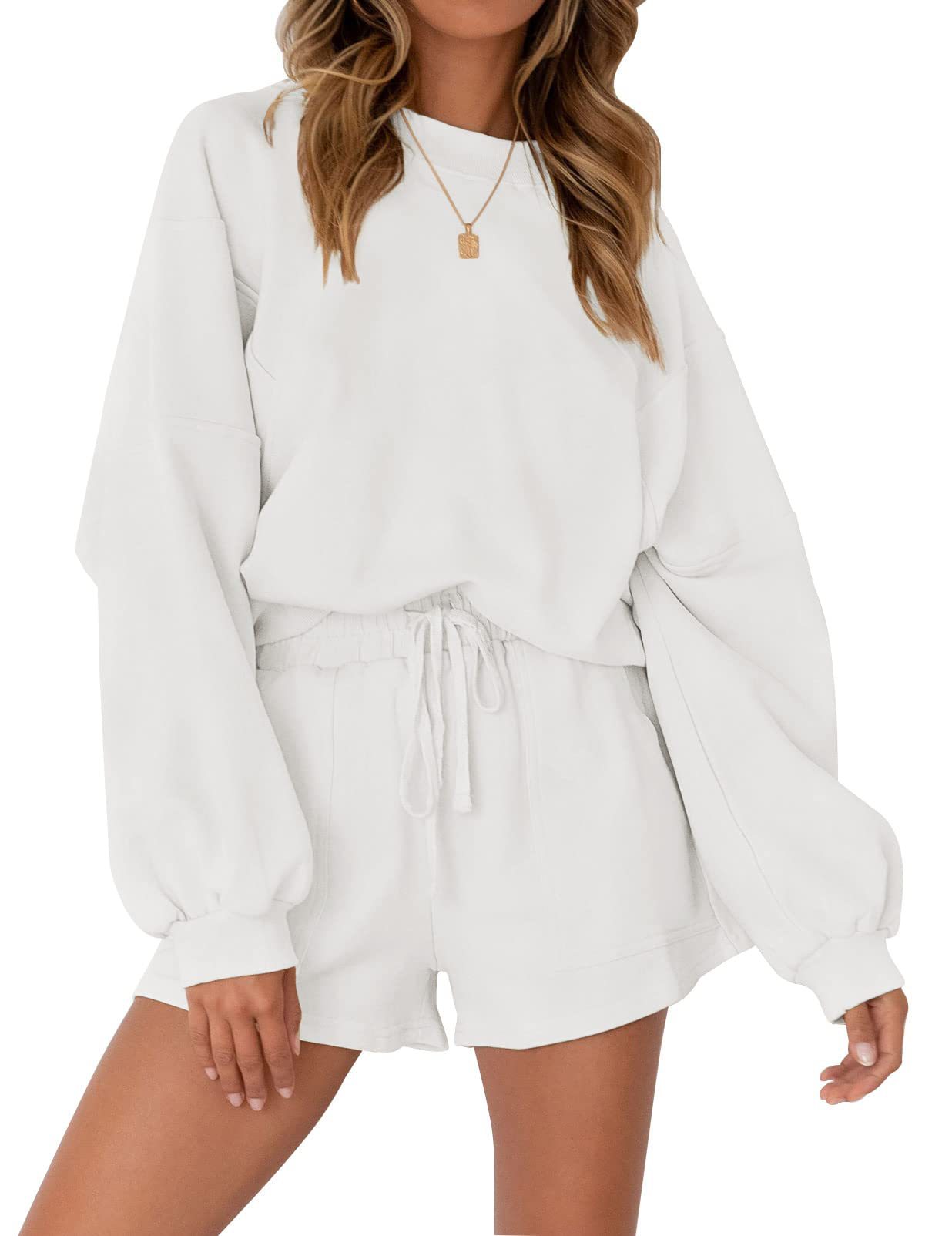 Athleisure Loungewear Set Loose Top and Shorts 2-Piece Set
