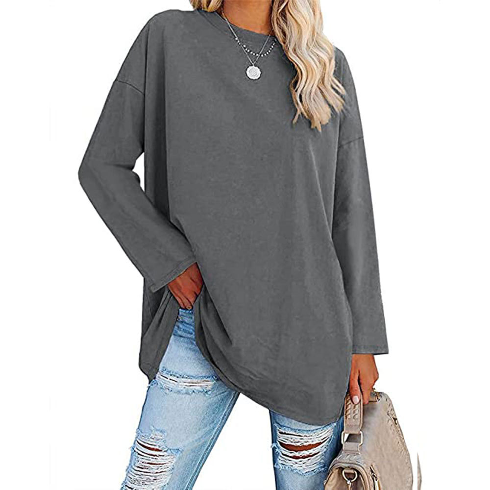 2023 New Updated Fabric Combed Cotton Jersey🔥 Womens Loose Fashion V-neck Top Short & Long Option (Size up to Plus Size 4XL)