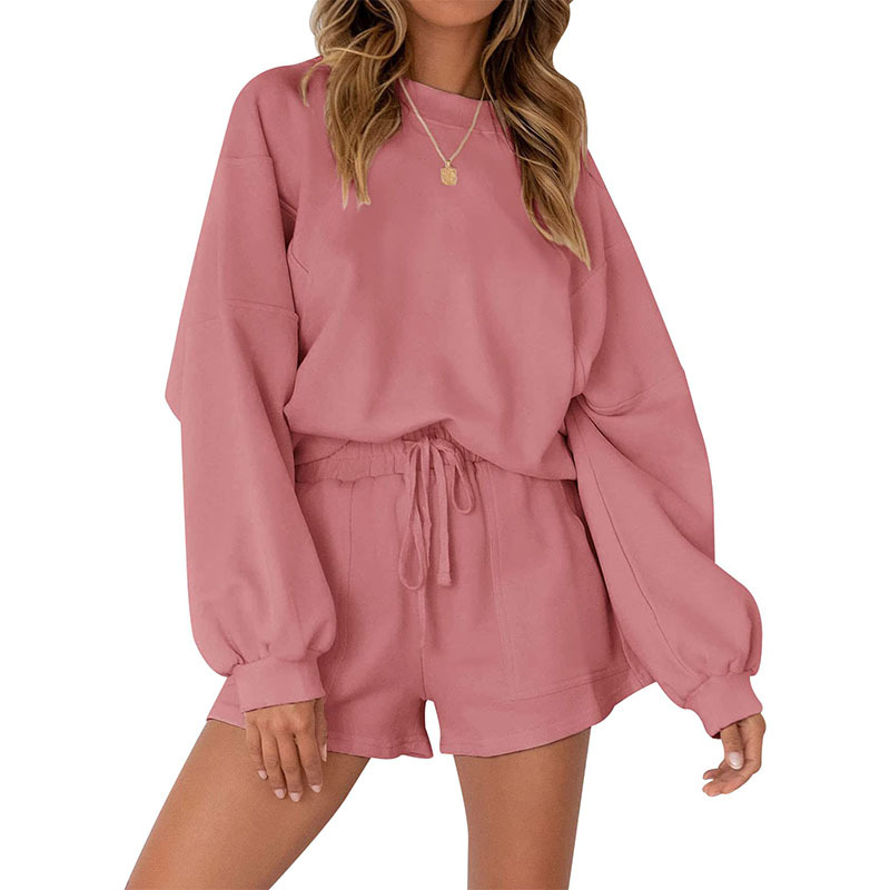 Athleisure Loungewear Set Loose Top and Shorts 2-Piece Set