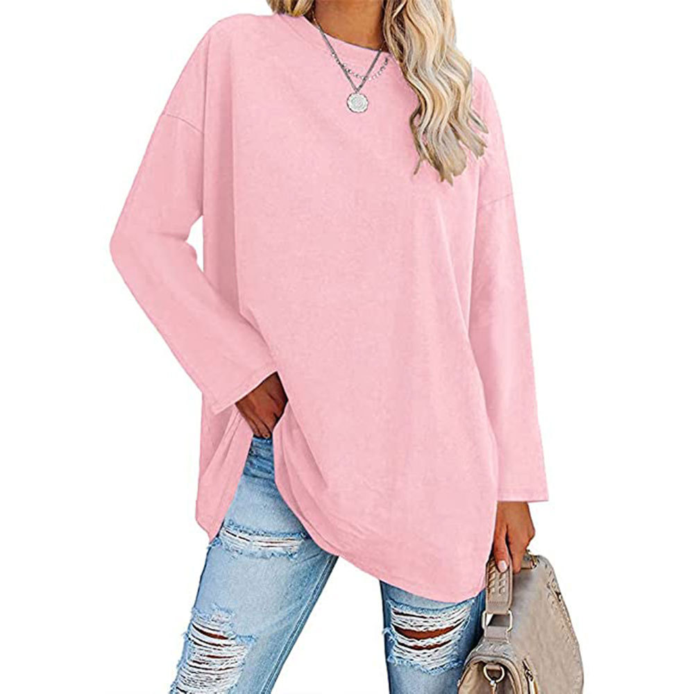 2023 New Updated Fabric Combed Cotton Jersey🔥 Womens Loose Fashion V-neck Top Short & Long Option (Size up to Plus Size 4XL)