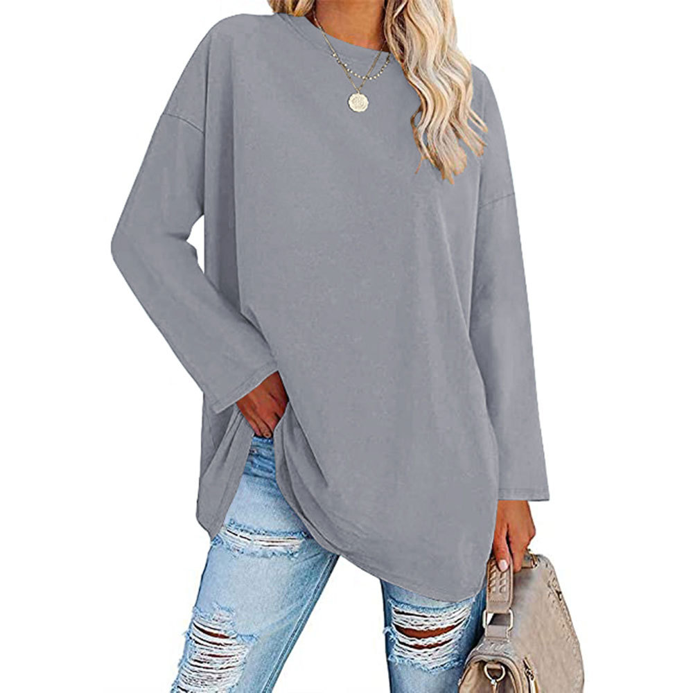 2023 New Updated Fabric Combed Cotton Jersey🔥 Womens Loose Fashion V-neck Top Short & Long Option (Size up to Plus Size 4XL)