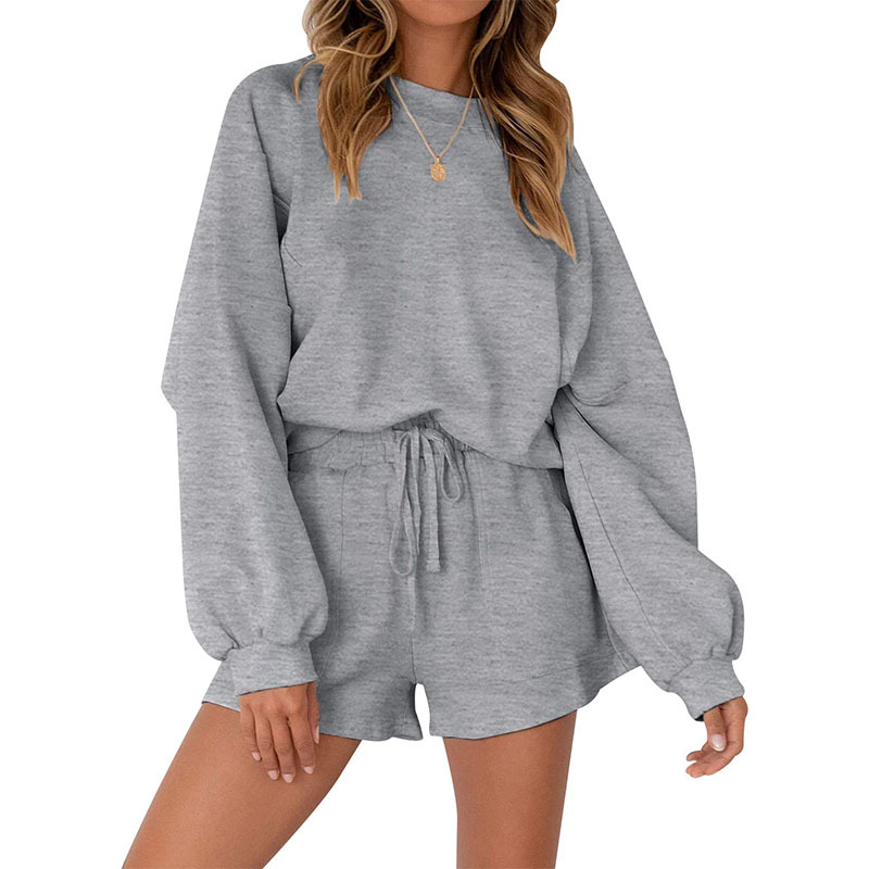 Athleisure Loungewear Set Loose Top and Shorts 2-Piece Set