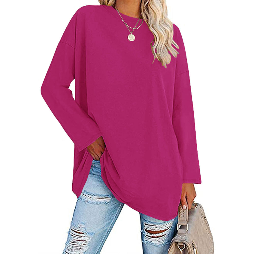 2023 New Updated Fabric Combed Cotton Jersey🔥 Womens Loose Fashion V-neck Top Short & Long Option (Size up to Plus Size 4XL)