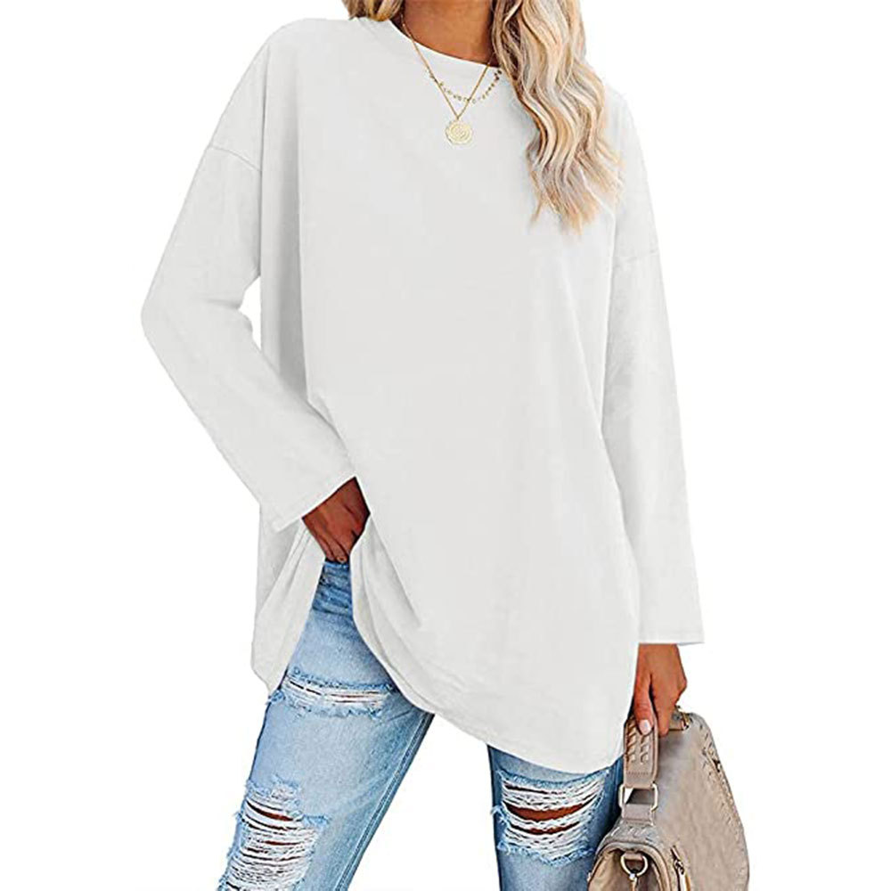 2023 New Updated Fabric Combed Cotton Jersey🔥 Womens Loose Fashion V-neck Top Short & Long Option (Size up to Plus Size 4XL)
