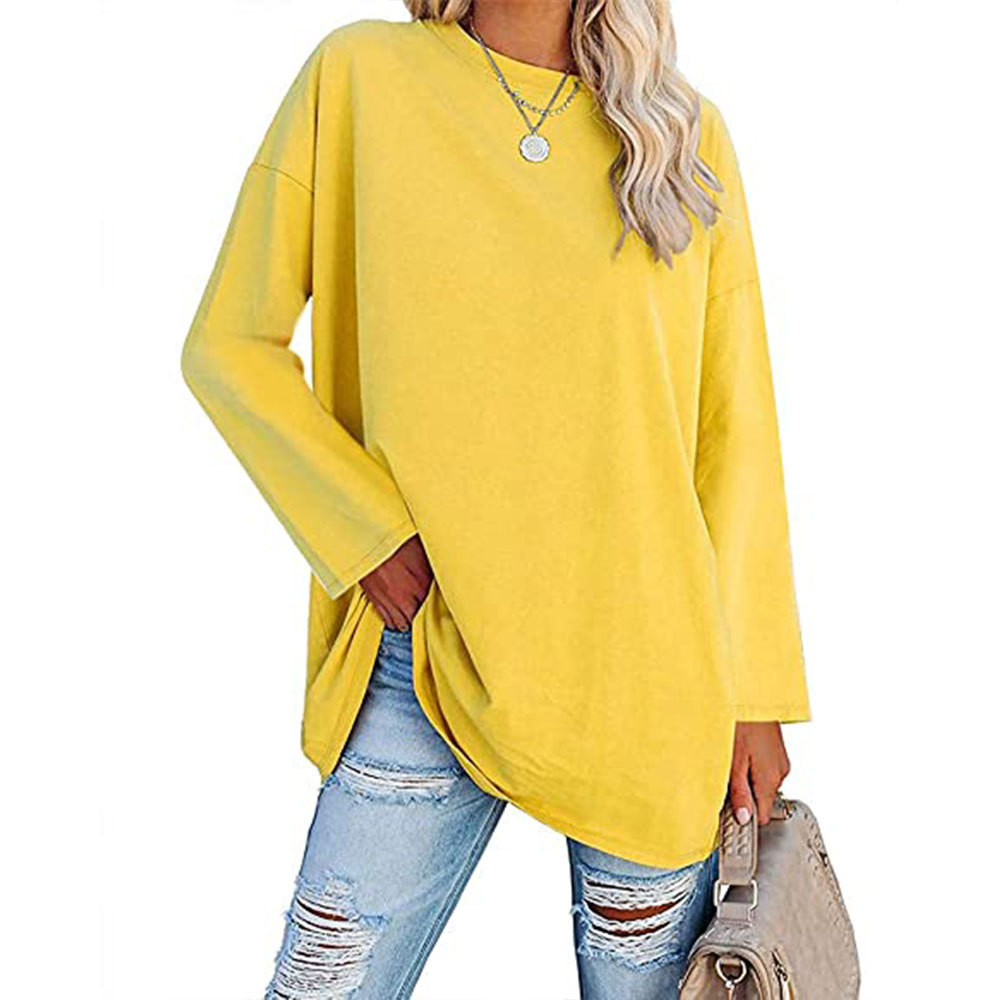 2023 New Updated Fabric Combed Cotton Jersey🔥 Womens Loose Fashion V-neck Top Short & Long Option (Size up to Plus Size 4XL)