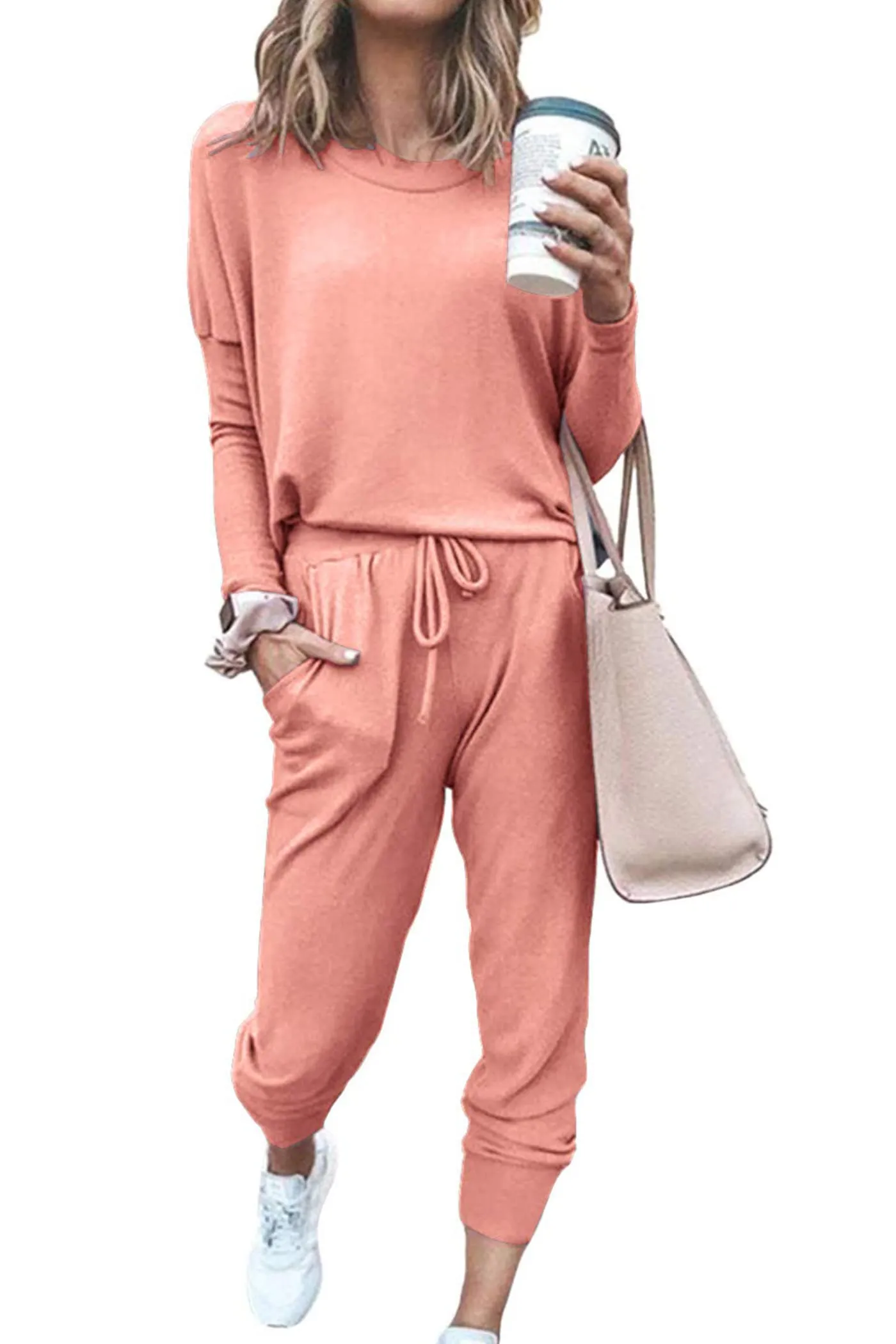 🔥🔥🔥🔥Women's Fall Crewneck Pullover Tops And High Waisted Pants Lounge Set