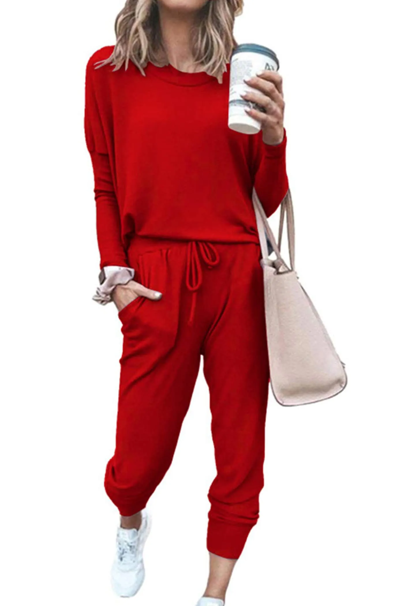 🔥🔥🔥🔥Women's Fall Crewneck Pullover Tops And High Waisted Pants Lounge Set