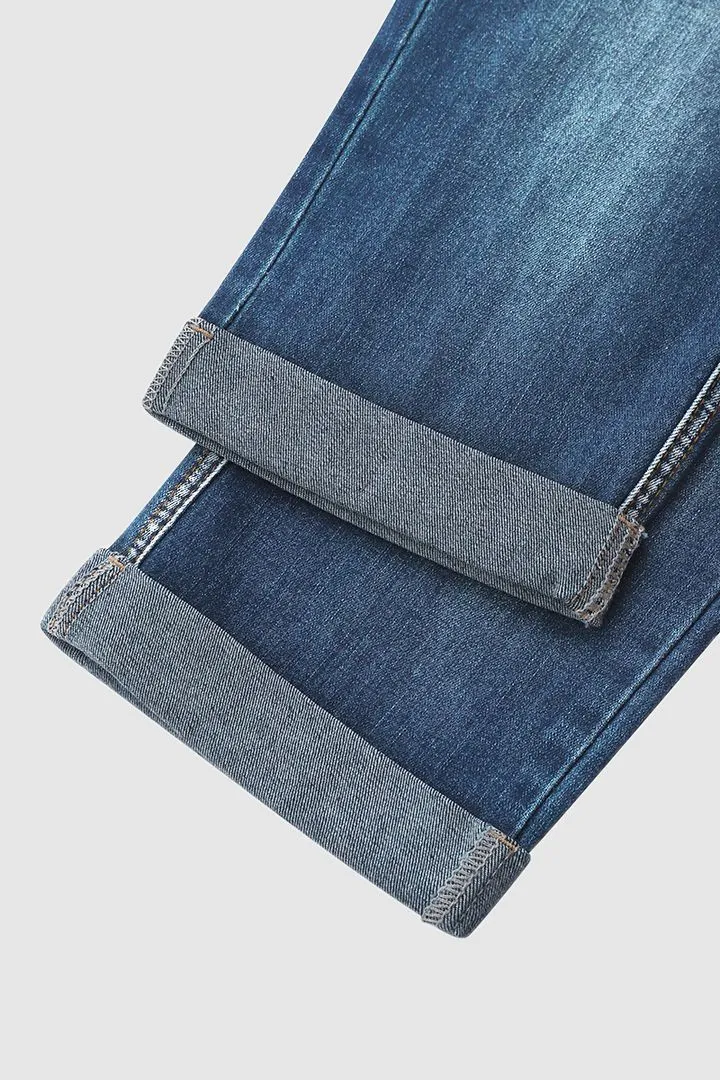 RIPPED ROLL UP HEM CAPRIS JEANS