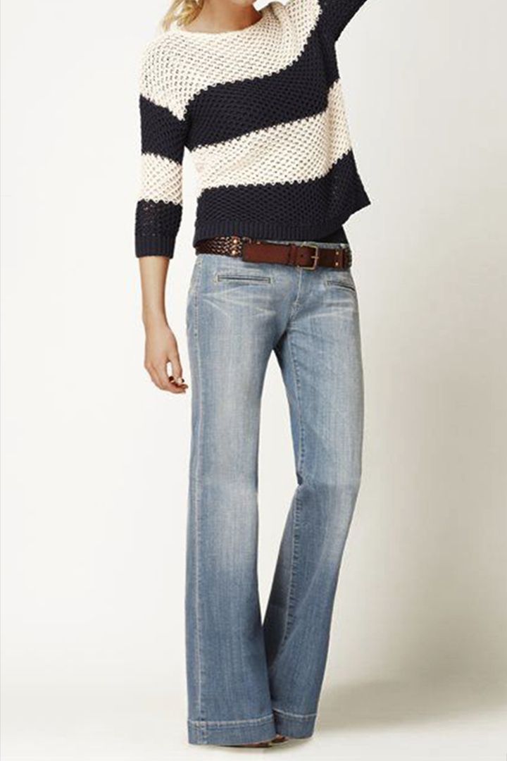 Midiross Washed Pocket Detail Low Rise Flare Jeans Without Belt
