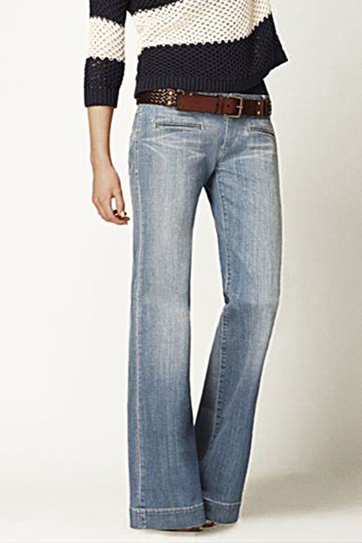 Midiross Washed Pocket Detail Low Rise Flare Jeans Without Belt