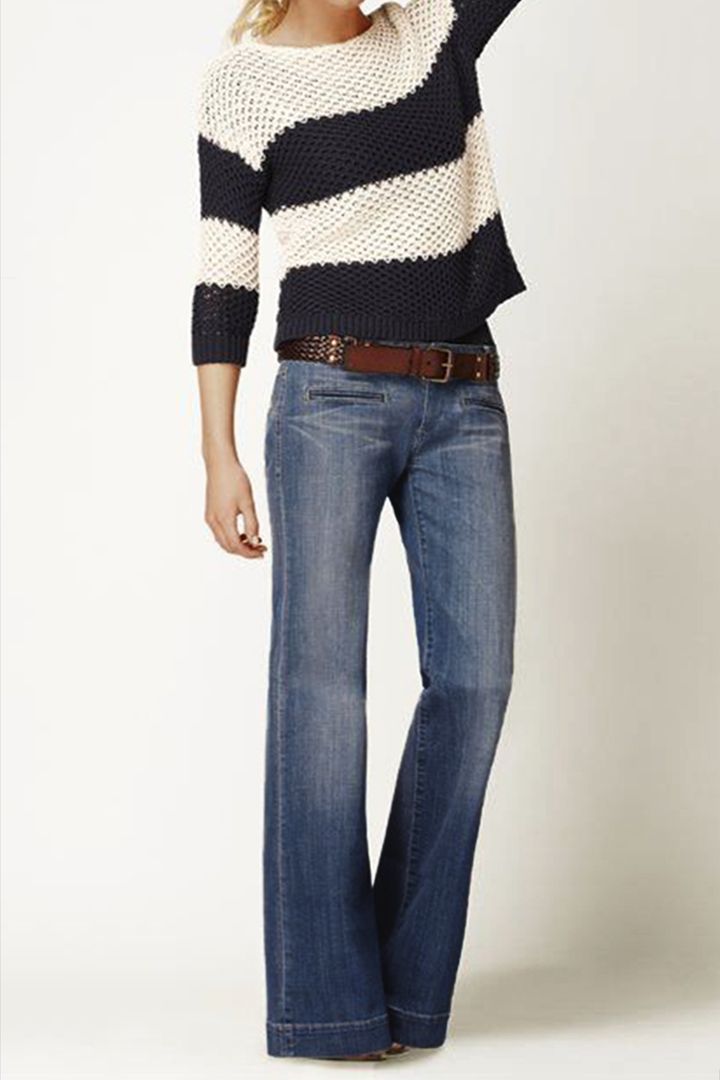 Midiross Washed Pocket Detail Low Rise Flare Jeans Without Belt