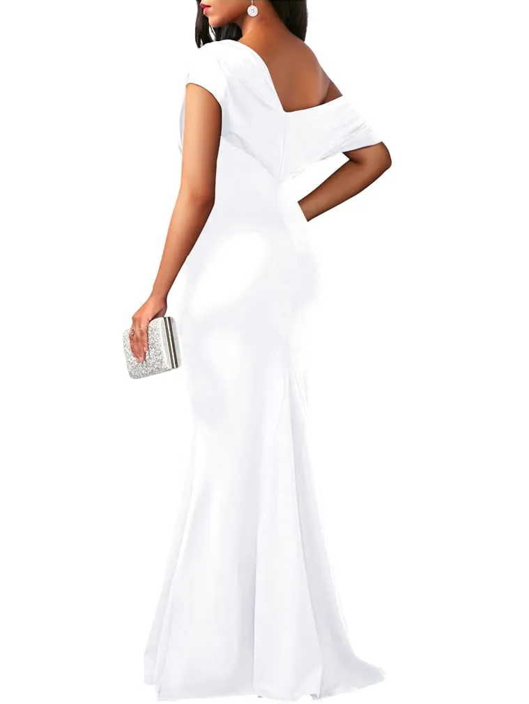🔥🔥🔥🔥Women's Elegant Sleeveless Off Shoulder Bodycon Long Formal Party Evening Dress