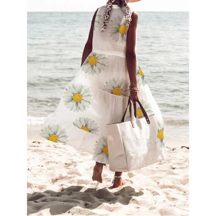 Daisy Print Women's Casual Short Sleeve Dress