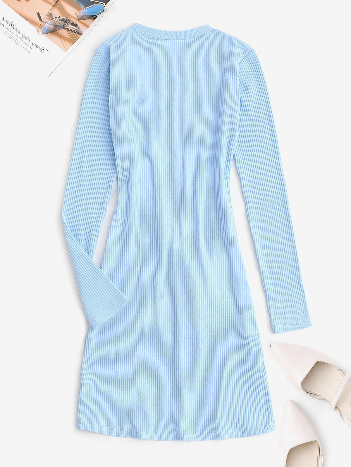 Ribbed Cutout Bodycon Dress