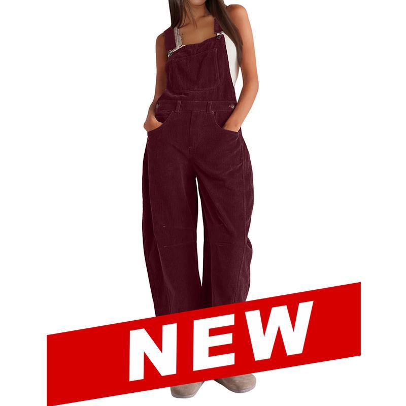 Women's wide-leg corduroy overalls, adjustable jumpsuit with pockets(BUY 2 FREE SHIPPING)