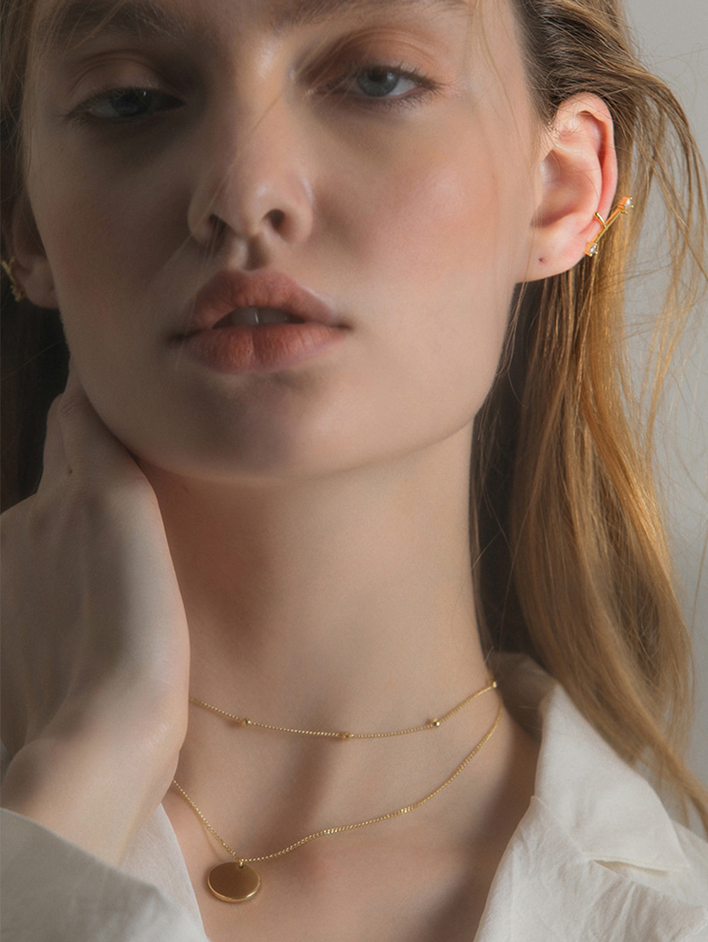 18k Gold Plated Dainty Gold Choker Arrow Bar Layering Long Necklace for Women