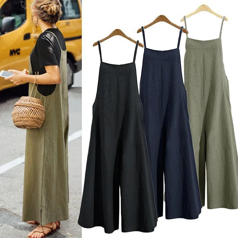 WOMEN'S OVERSIZED SLEEVELESS CASUAL JUMPSUIT