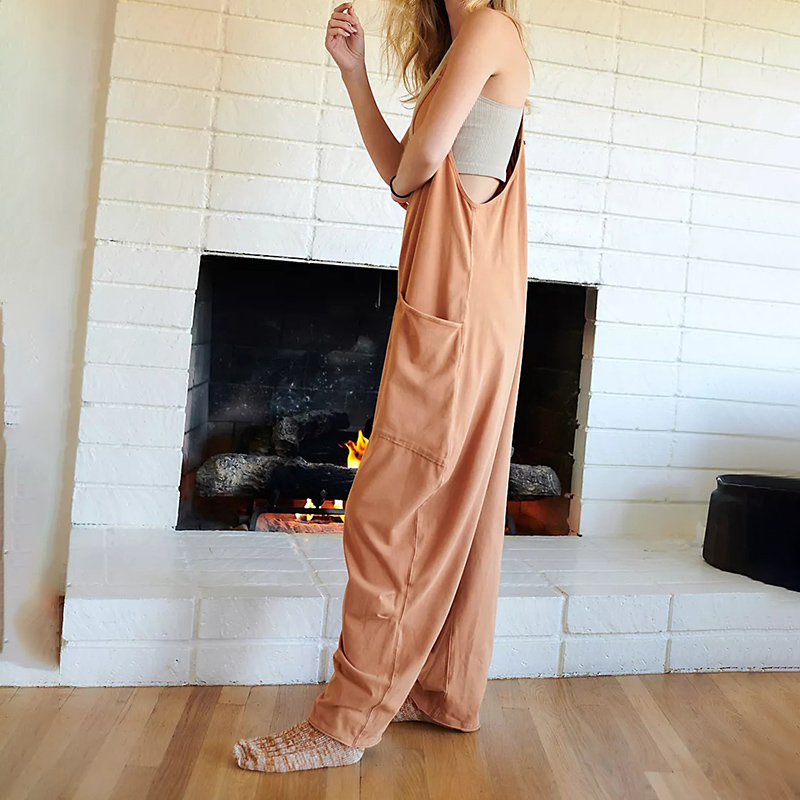 New Wide Leg Jumpsuit with Pockets (Buy 2 Free Shipping)(2023)