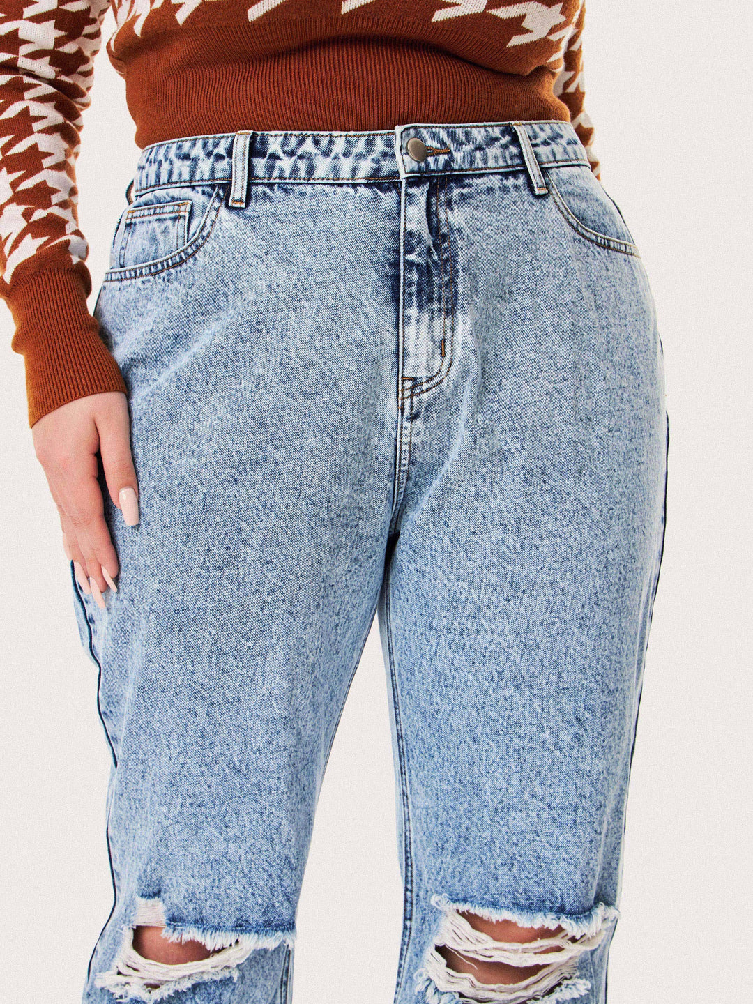 Curve & Plus Denim Ripped Flares