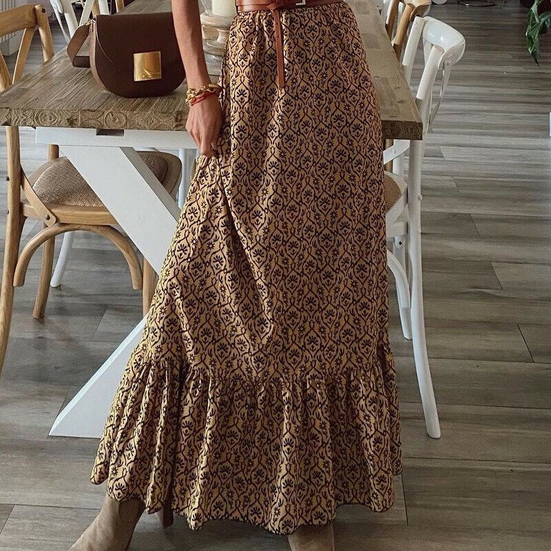 Printed Short Sleeve V-neck Dress