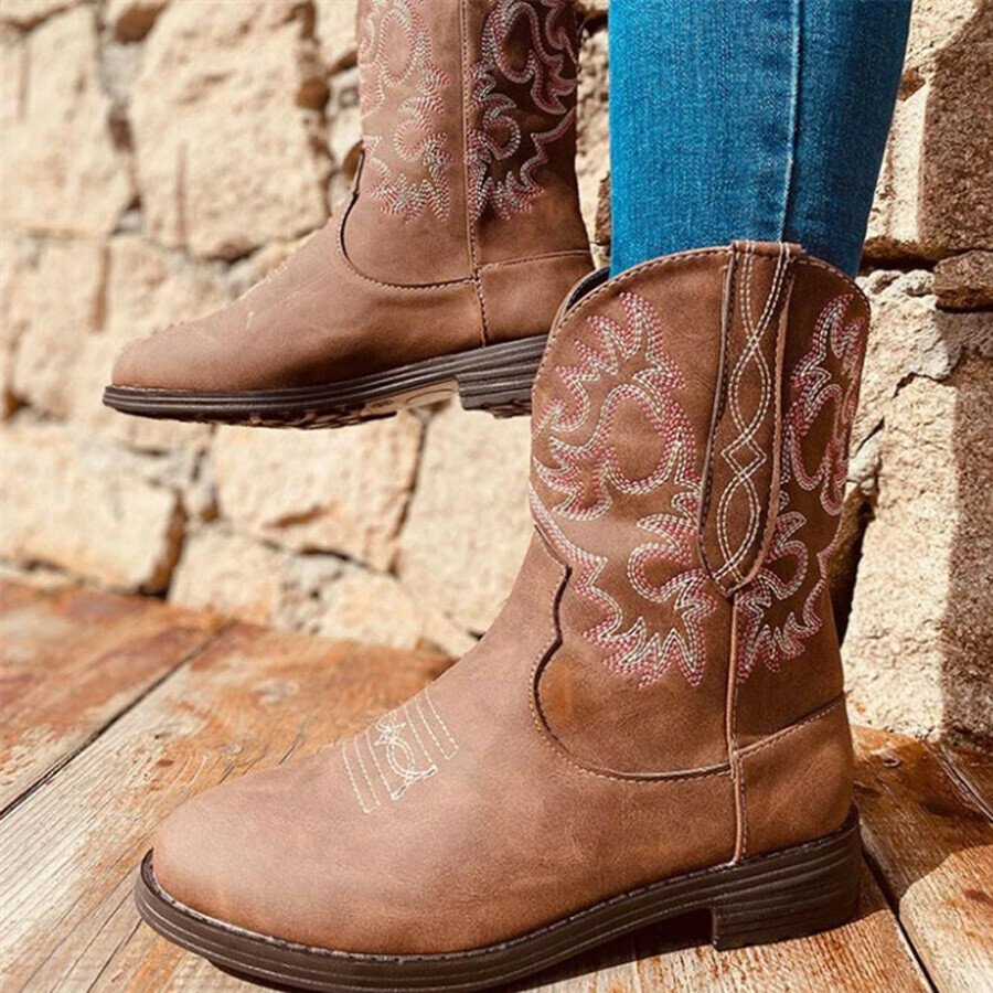 Embroidery Retro Boots