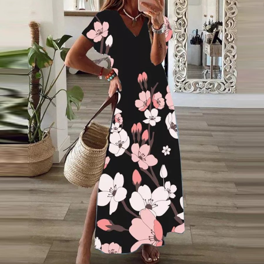 Women's Floral Print Casual Maxi Dress
