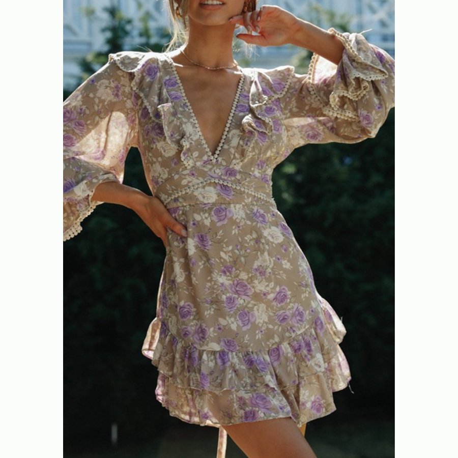 Ladies Fashion Floral Mini Skirt