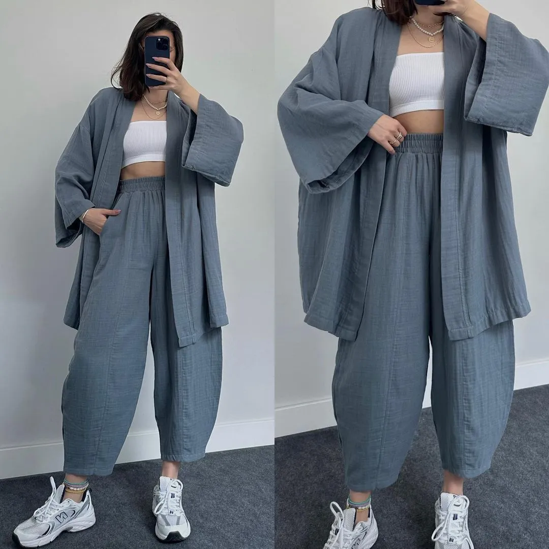 COMFORTABLE LOOSE KIMONO SET