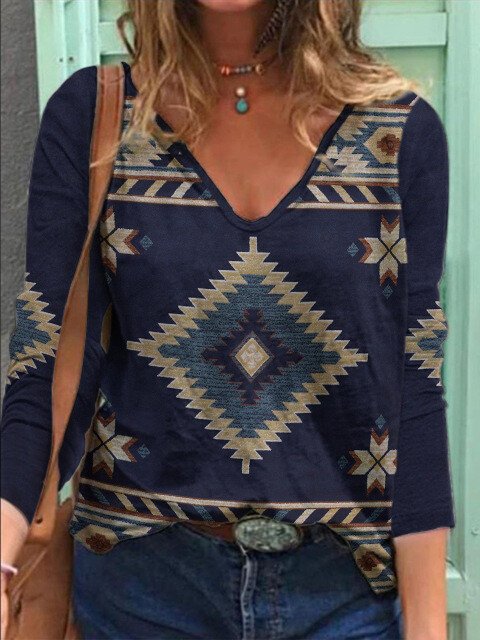 Vintage Print Ladies Sweater