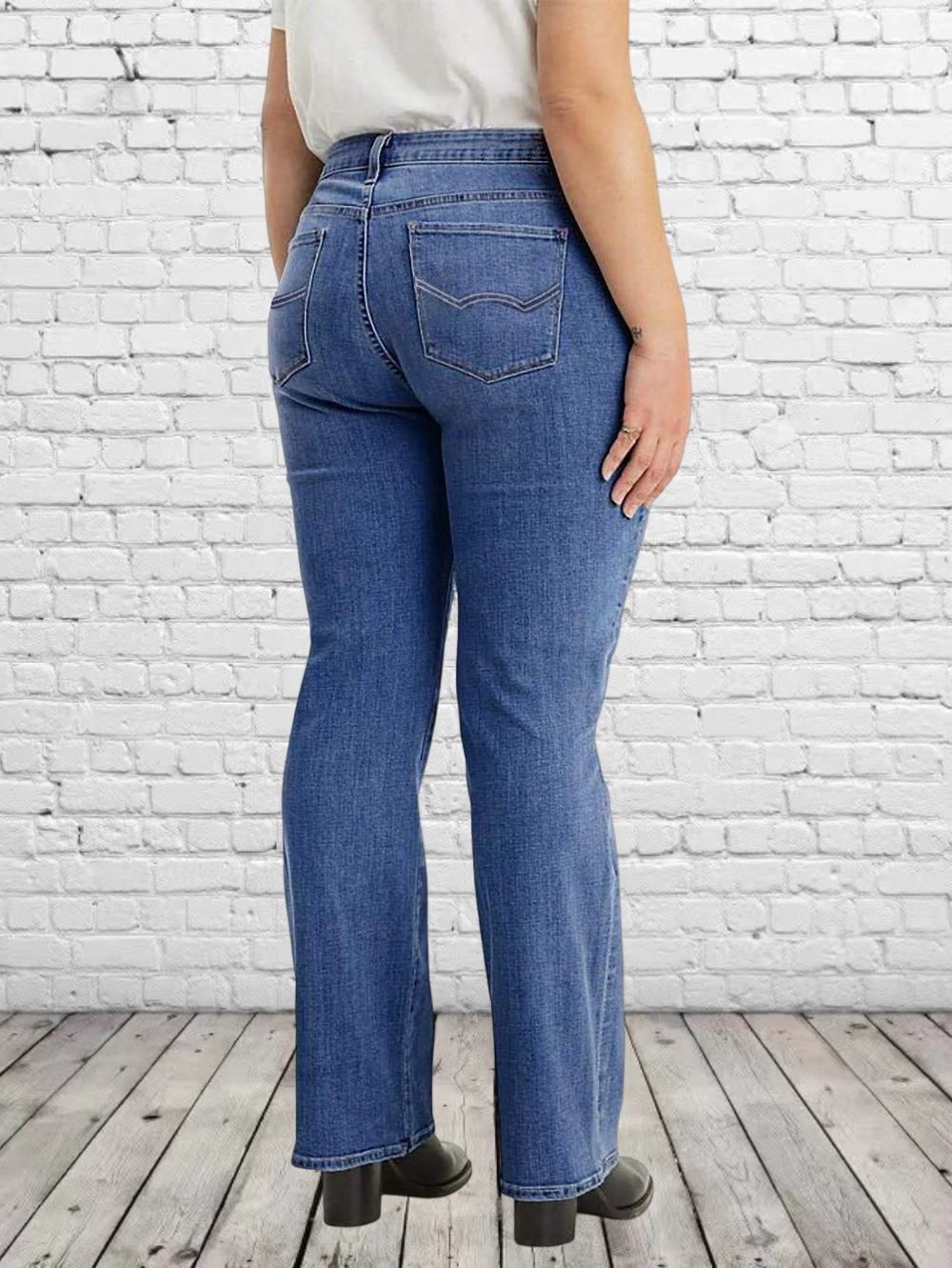 Midiross Women's Classic Mid Rise Bootcut Jeans
