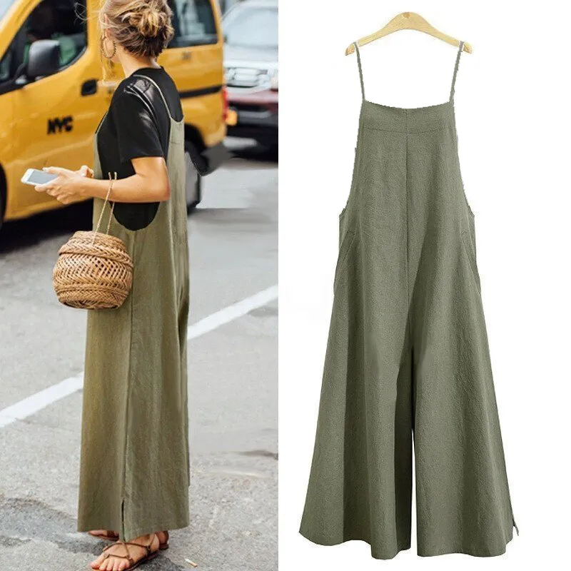 WOMEN'S OVERSIZED SLEEVELESS CASUAL JUMPSUIT