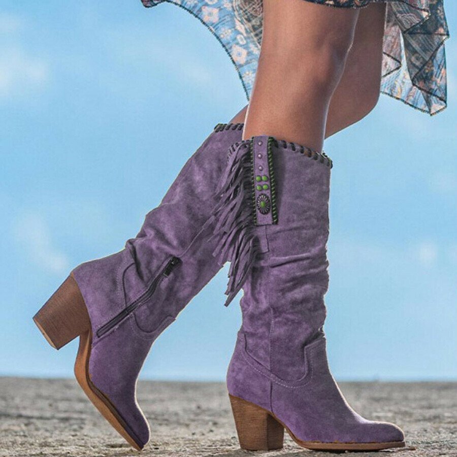 Western Style Tassel Embroidery Retro Boots