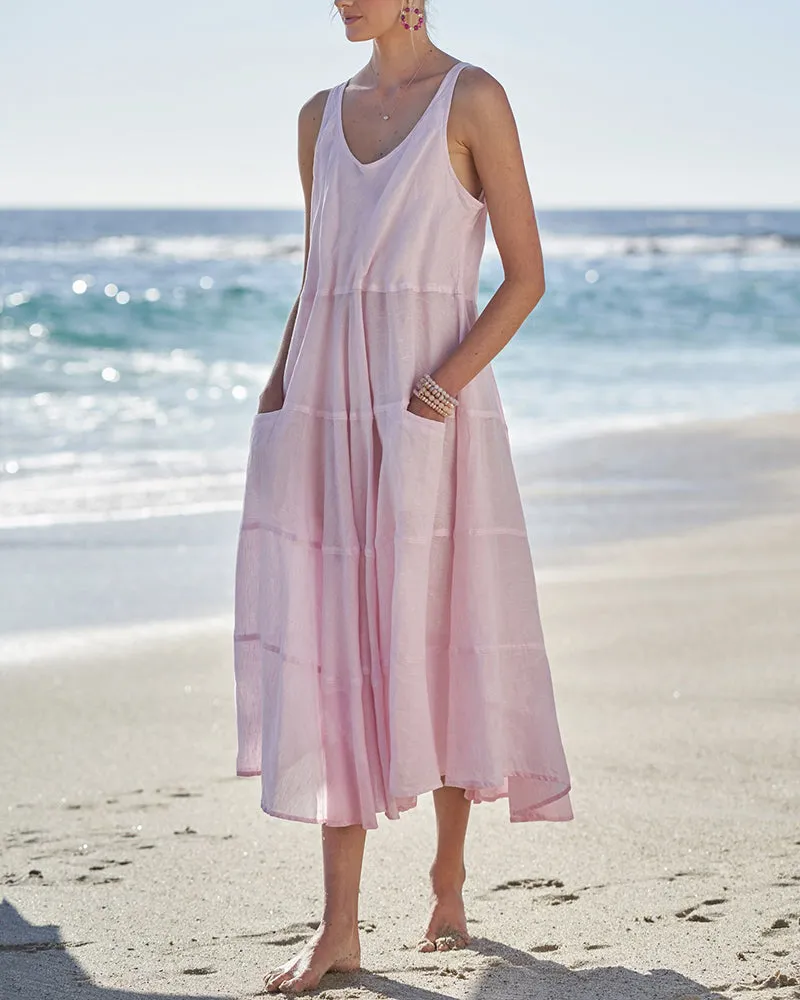 SHARI CHAMBRAY LINEN DRESS
