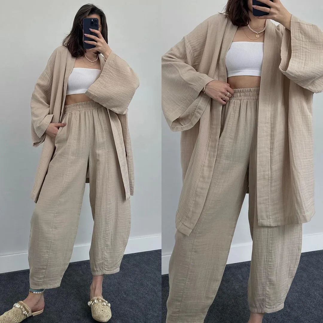 COMFORTABLE LOOSE KIMONO SET