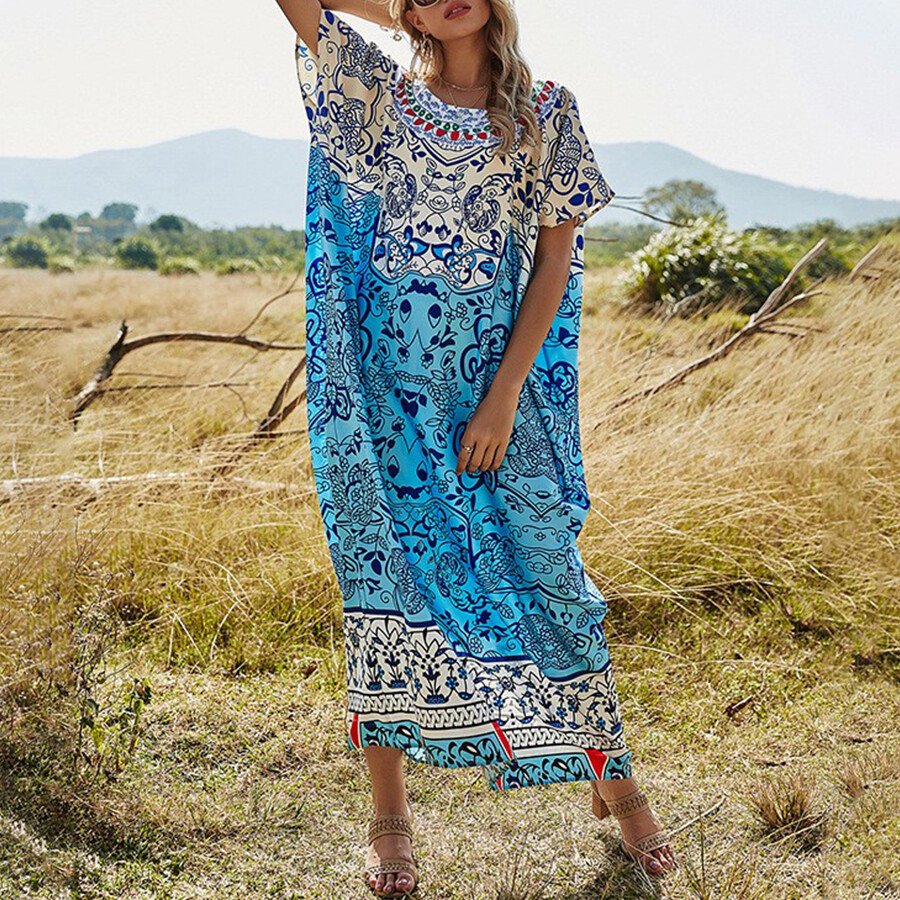 Bohemian Casual V-Neck High-Rise Dress