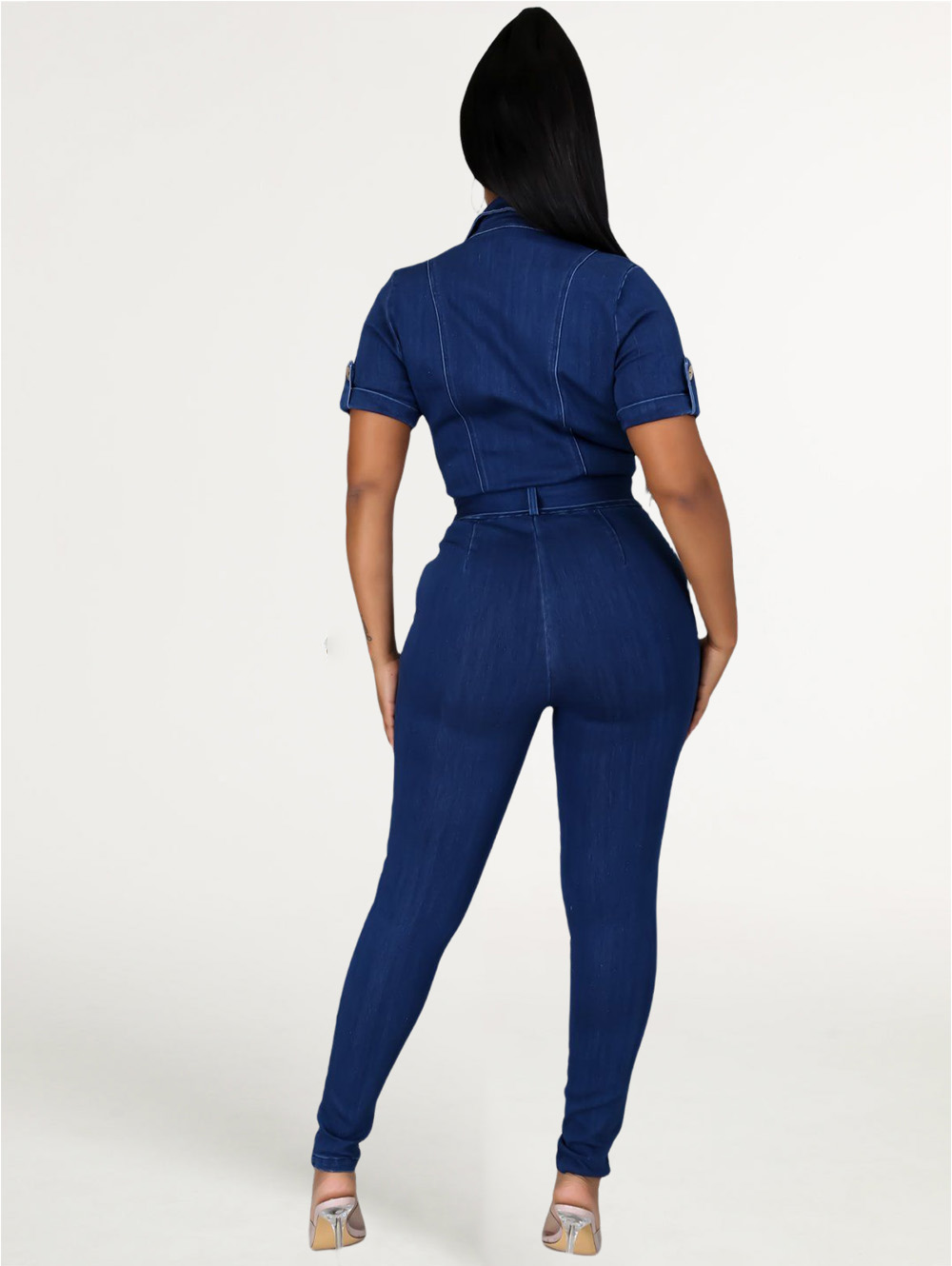 Fashion Women's Long Denim Skinny Romper