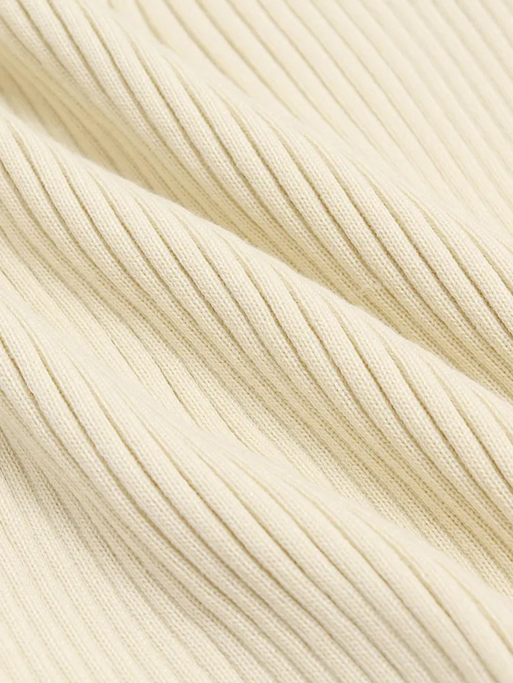 Rib-Knit Button Front Off Shoulder Sweater