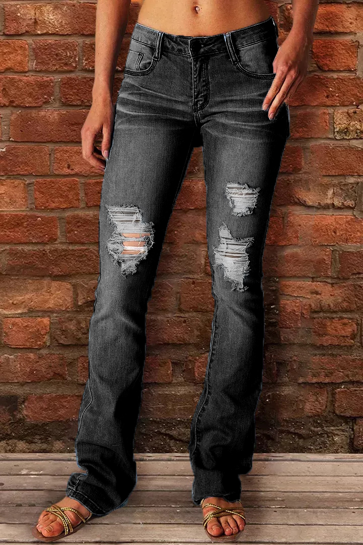 Midiross Vintage Ripped Low Waist Jeans