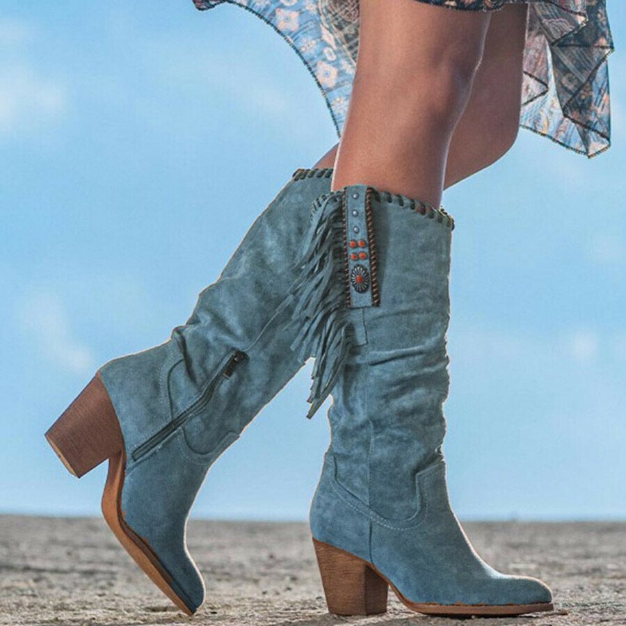 Western Style Tassel Embroidery Retro Boots