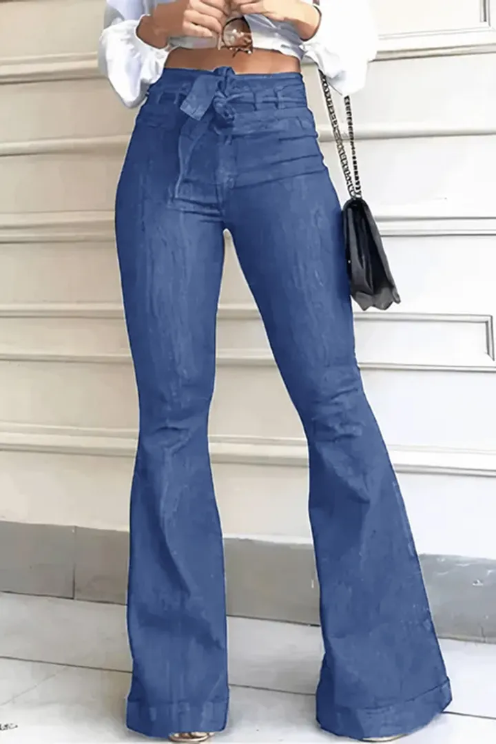 Midiross 90s Vintage Tie Waist Butt Lifting Flare Jeans