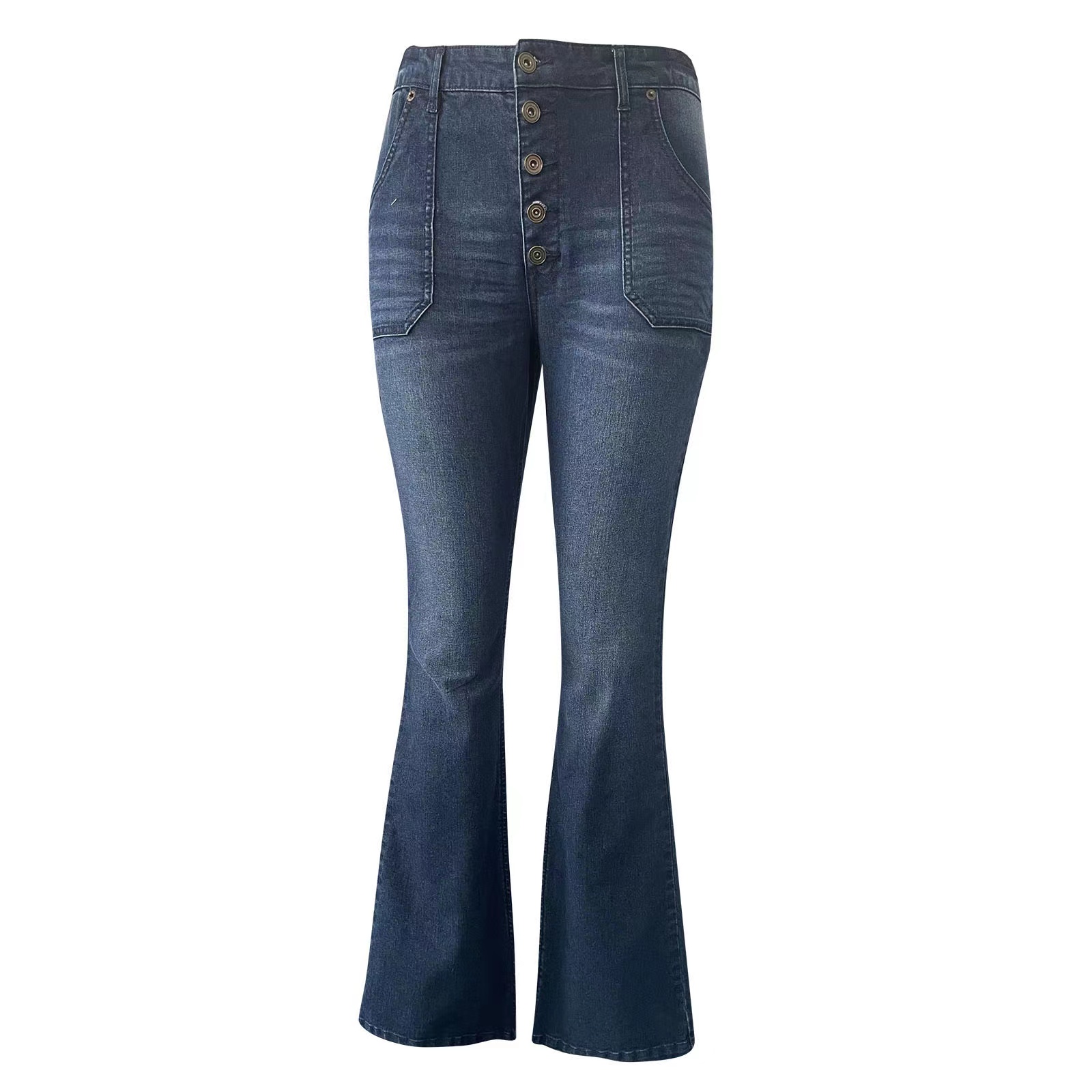 🔥🔥 🔥🔥70s High Rise Stretchy Buttons Bell Bottom Jeans
