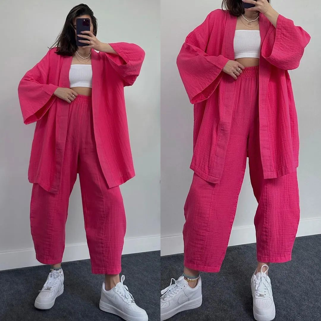COMFORTABLE LOOSE KIMONO SET