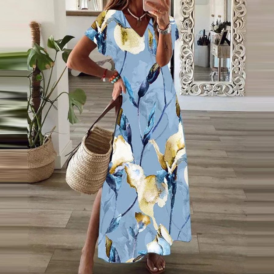 Women's Floral Print Casual Maxi Dress