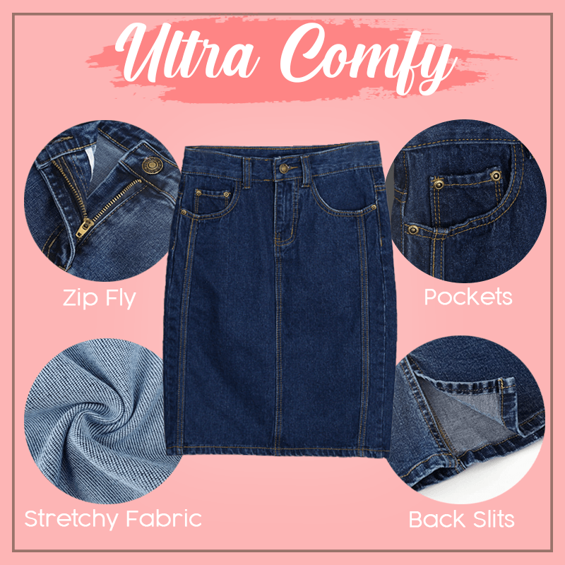 Denim Trimming Skirt