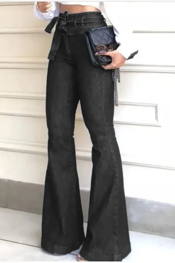Midiross 90s Vintage Tie Waist Butt Lifting Flare Jeans