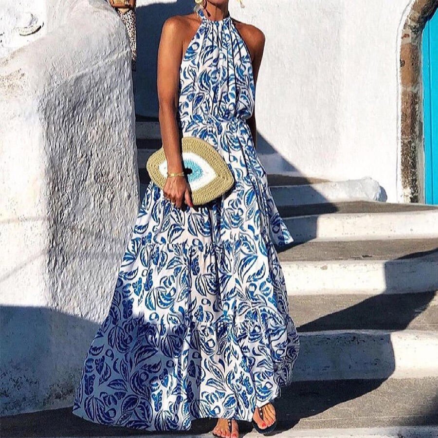 Women's Halter Boho Style Long Dress