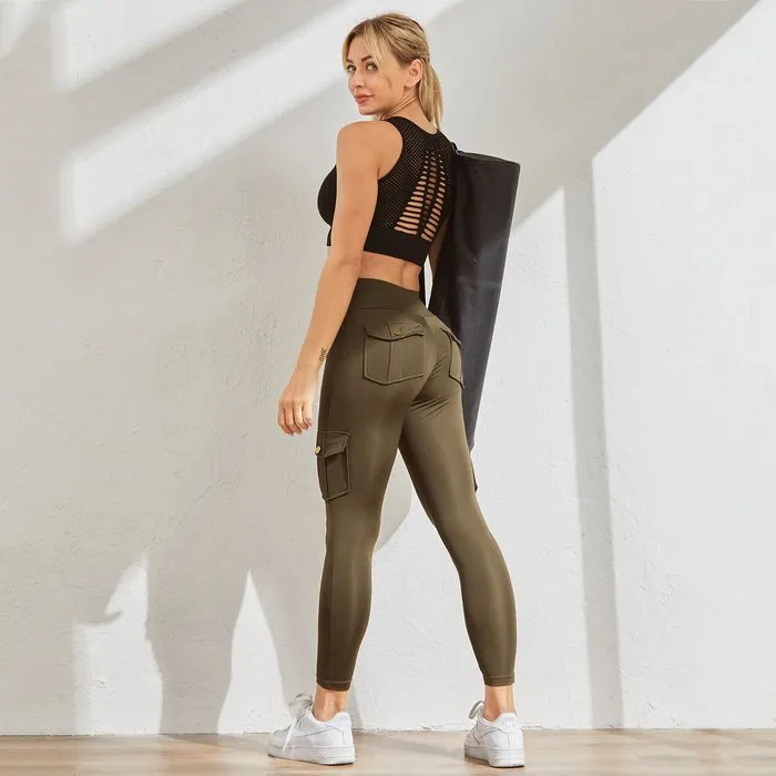 WOMEN'S POCKET SEXY STRETCH LEGGINGS FITNESS TRACK PANTS