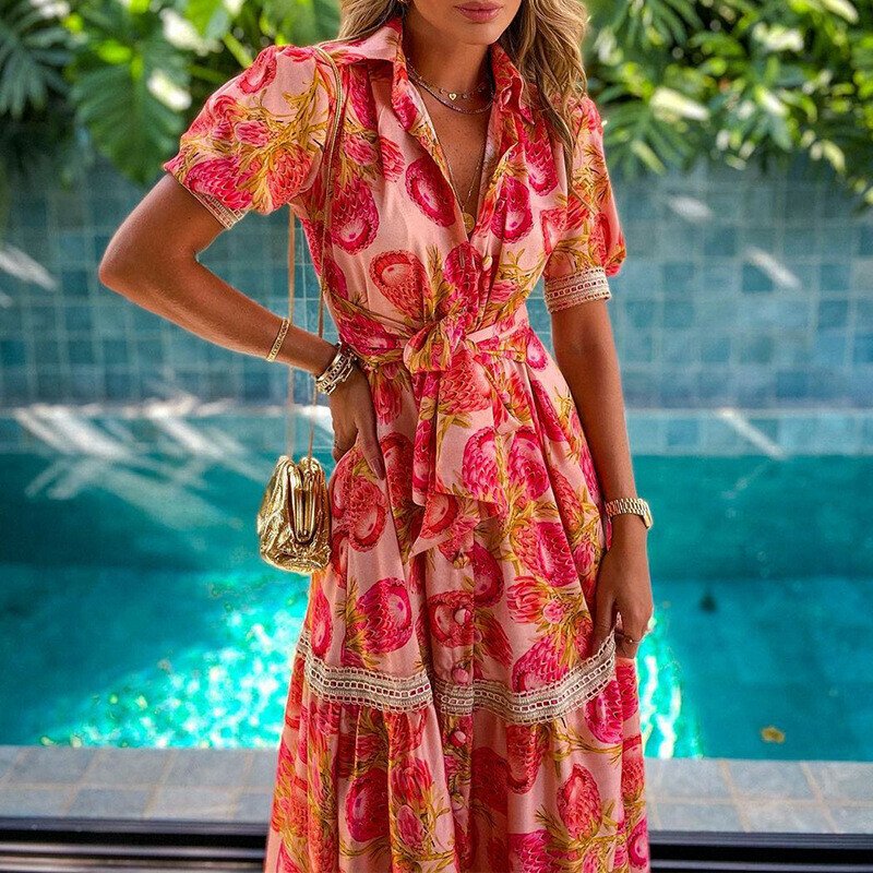 Printed Long Bohemian Dress